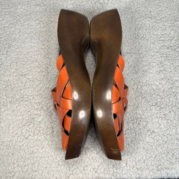 ROBERT CLERGERIE Mule 6.5 Platform Sandal Artsy Boho Asian Pointed Toe Woven - Picture 8 of 13